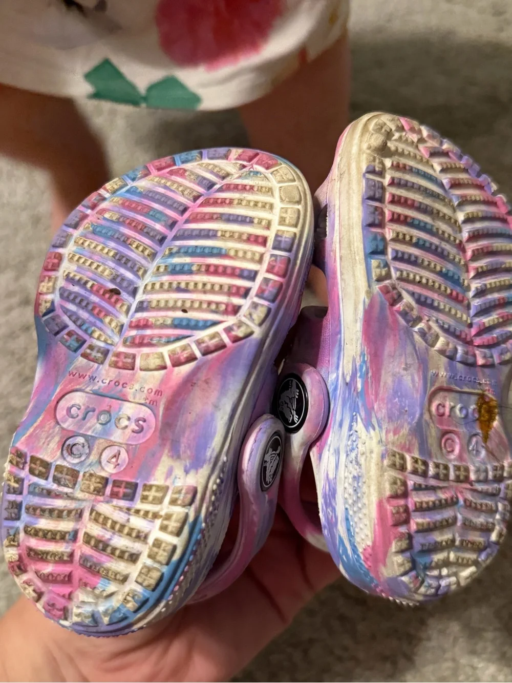 CROCS Kids' Tie-Dye Water Clogs in Pink, Purple & Blue